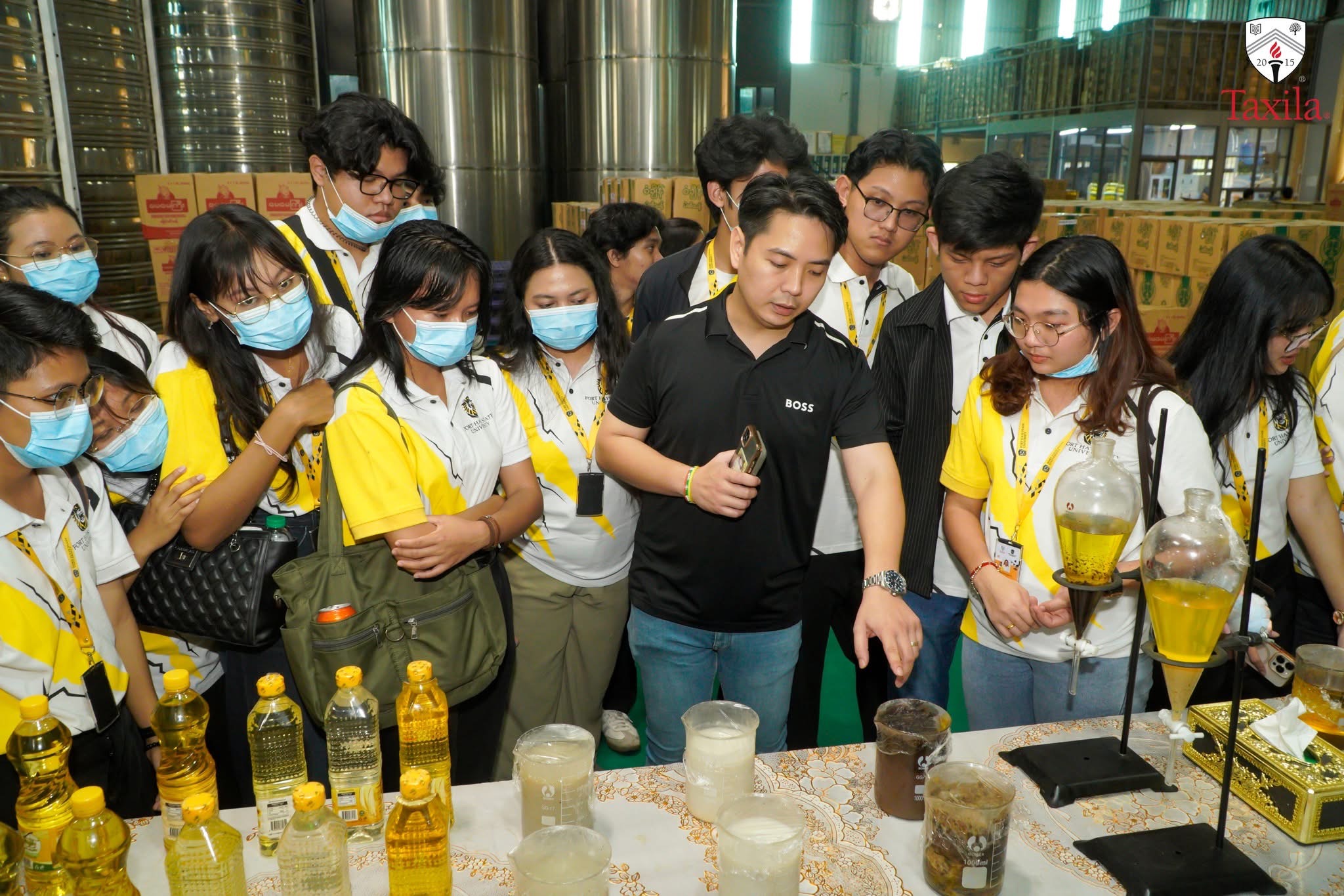 Students learning about edible oil quality