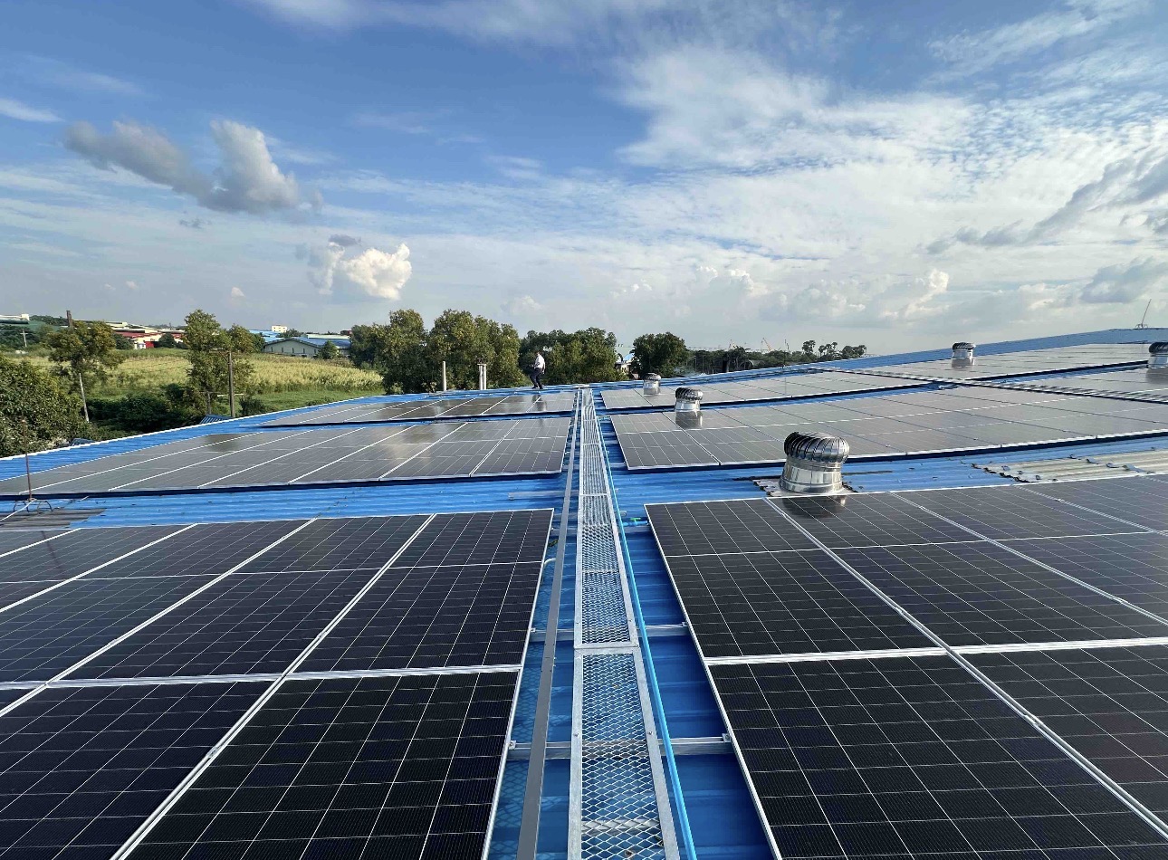 Solar panels installed on the GGPG factory roof